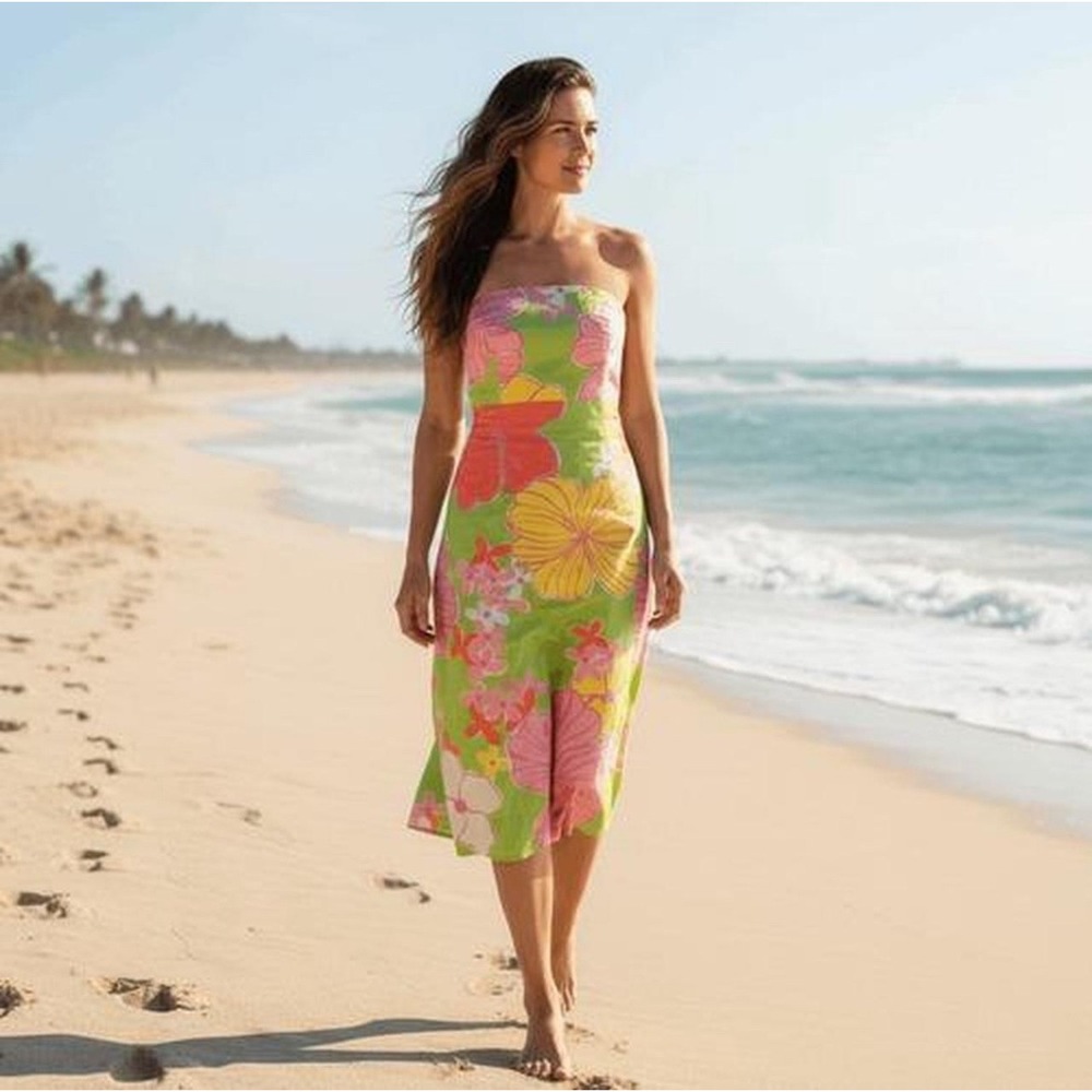 Vintage Floral Lilly Pulitzer strapless size 12